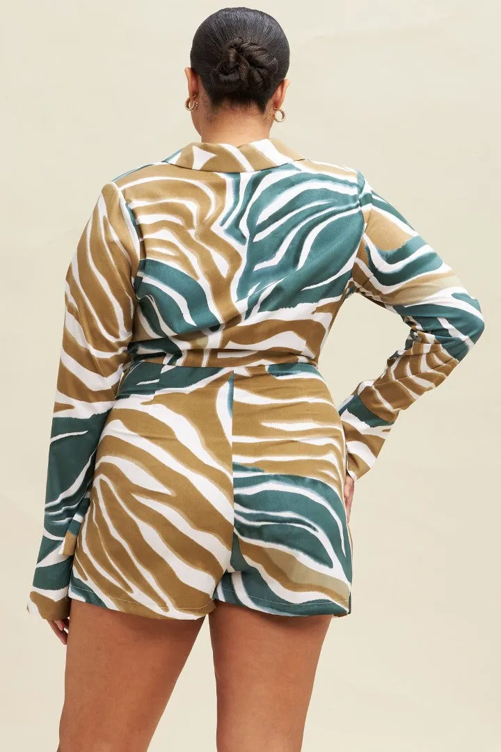 Luck and Love Print Skort Romper