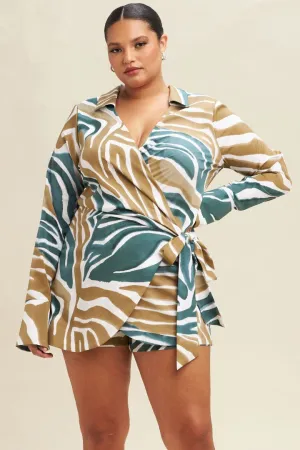 Luck and Love Print Skort Romper