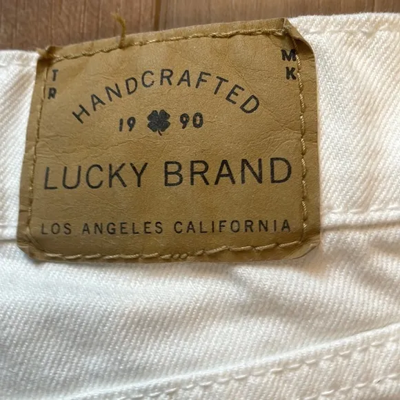 Lucky brand the rollup shorts distressed white size 00/24 pink 3/4 sleeve top XS
