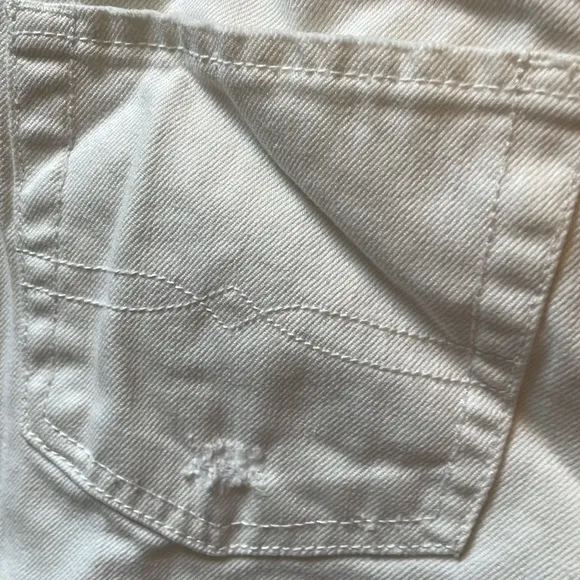 Lucky brand the rollup shorts distressed white size 00/24 pink 3/4 sleeve top XS