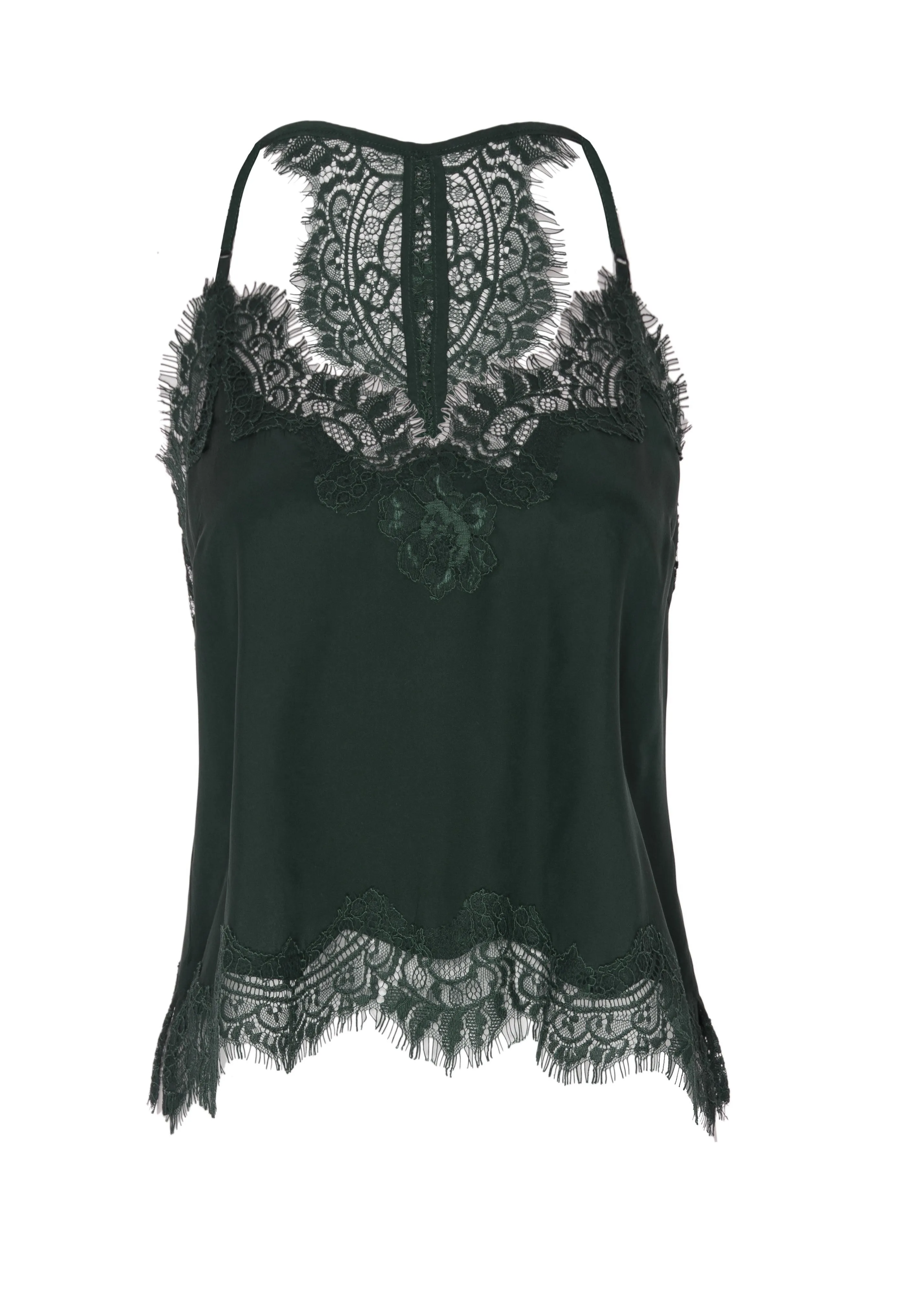 Lucy Crop Cami Forest Green