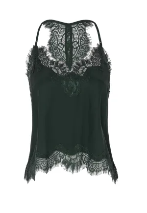 Lucy Crop Cami Forest Green