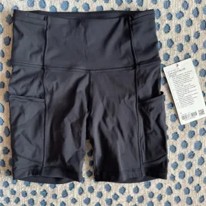 Lululemon black HR Fast &amp; Free 6 inch shorts. Size 4. NWT