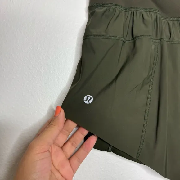 Lululemon Dark Olive Green 3.5&quot; Squad Goals Short