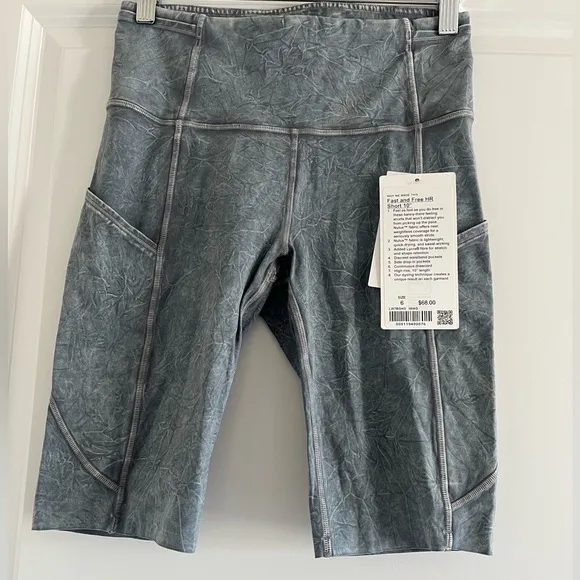 Lululemon fast and free shorts 10” In Ice Dye Women’s Size 6