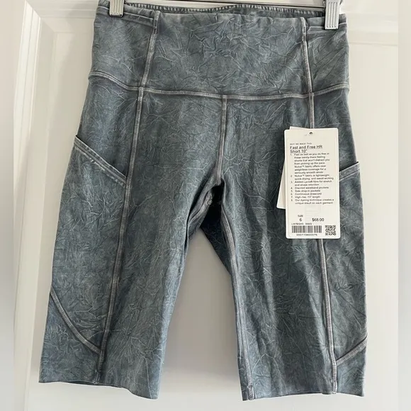 Lululemon fast and free shorts 10” In Ice Dye Women’s Size 6