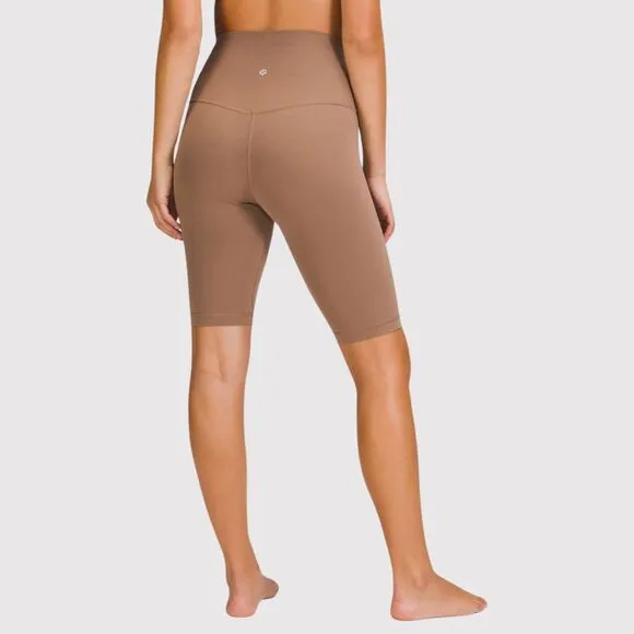 Lululemon Womens Shorts Beige Align Super High Rise Pull On Stretch Gym Size 10