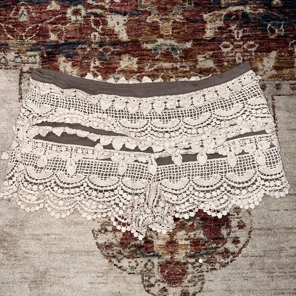Lush Crochet Lace Mini Shorts Size Medium