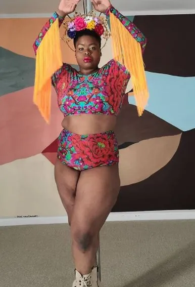 Lycra Crop Top in Folklorico Print
