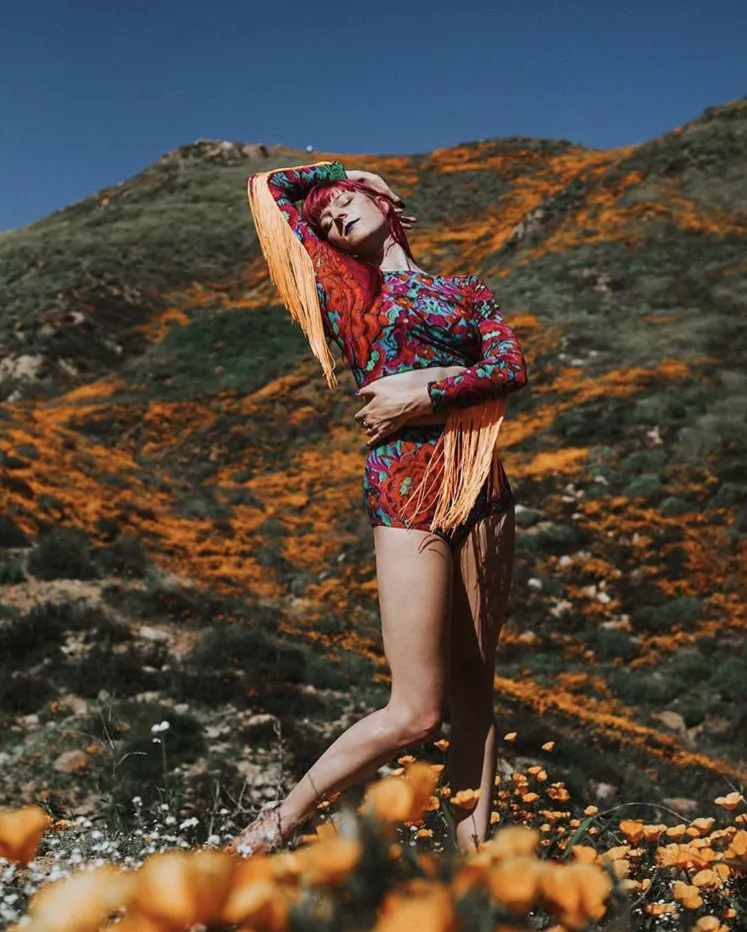 Lycra Crop Top in Folklorico Print