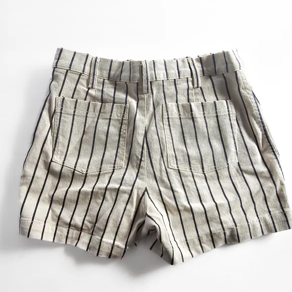Madewell Emmett Button-Front Shorts in Stripe Size 26