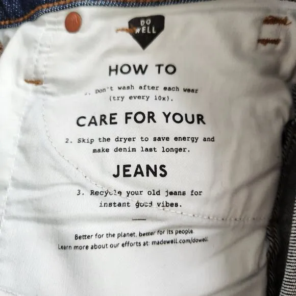 Madewell Jeans Womens Size 26 10 Inch High Rise Skinny Blue Denim Pants