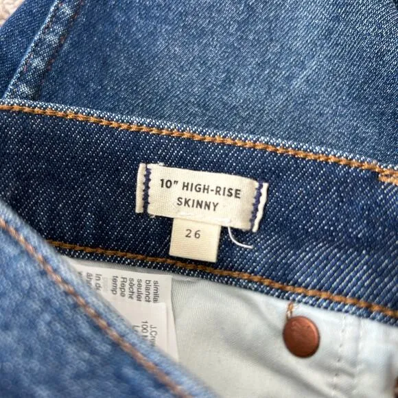 Madewell Jeans Womens Size 26 10 Inch High Rise Skinny Blue Denim Pants