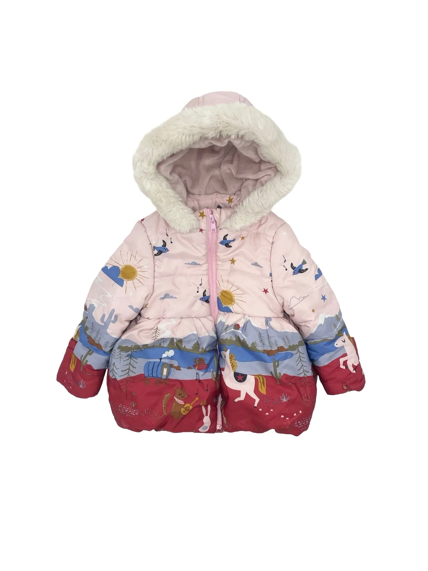 M&S fleece lined puffer coat - 1.5-2y