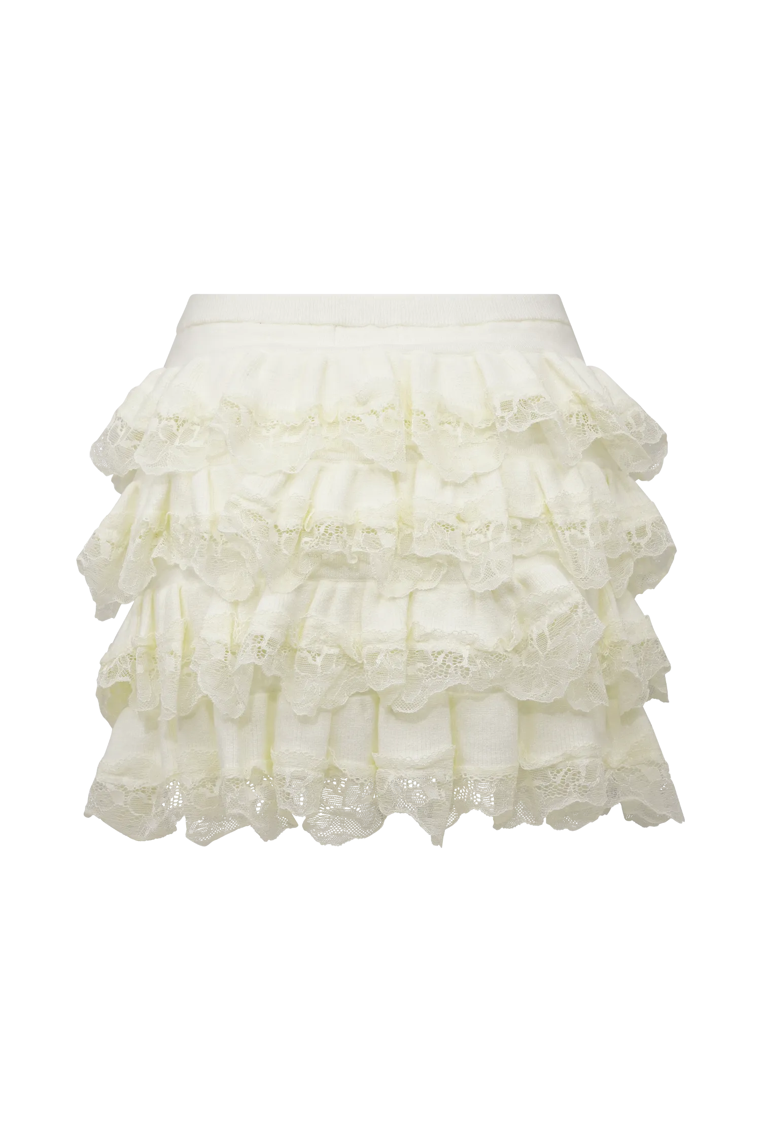 Margaret Lace Ruffle Mini Skort - Cream