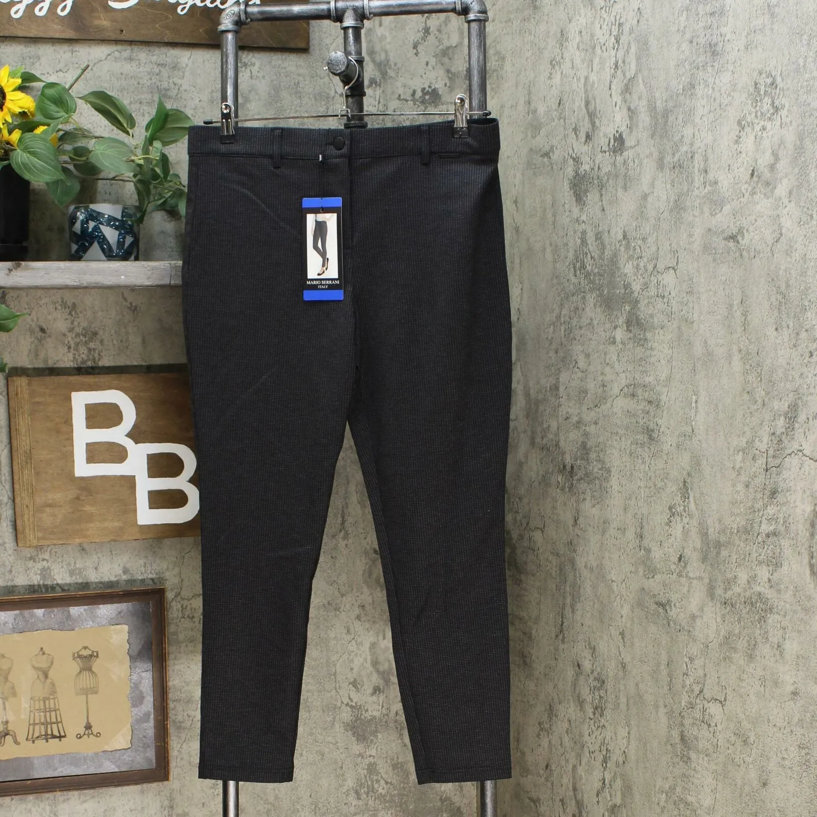 Mario Serrani Women's Slimming Modern Fit High Compact Knit Pants