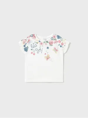 Mayoral Toddler Girl Floral Slogan T-shirt