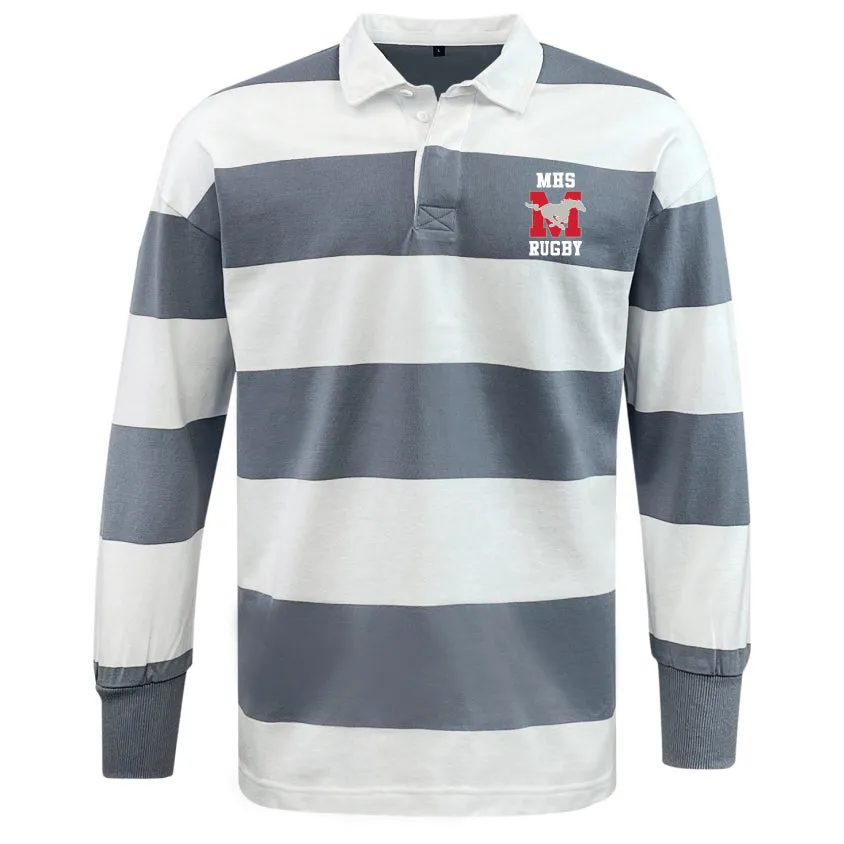 Memorial High School Classic Long Sleeve Hooped Rugby Jersey