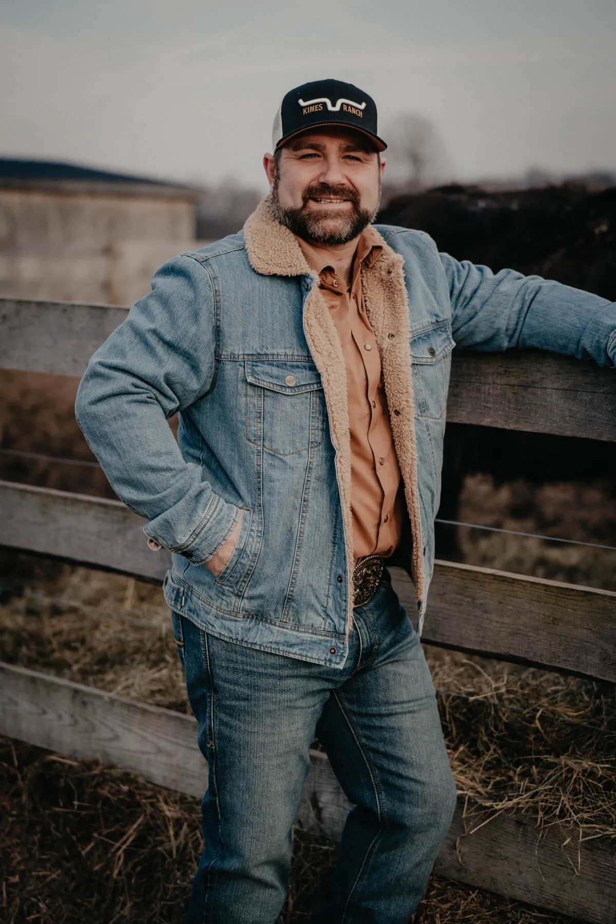 Men's Sherpa Lined Denim Jacket by Kimes Ranch (L & XL Only)