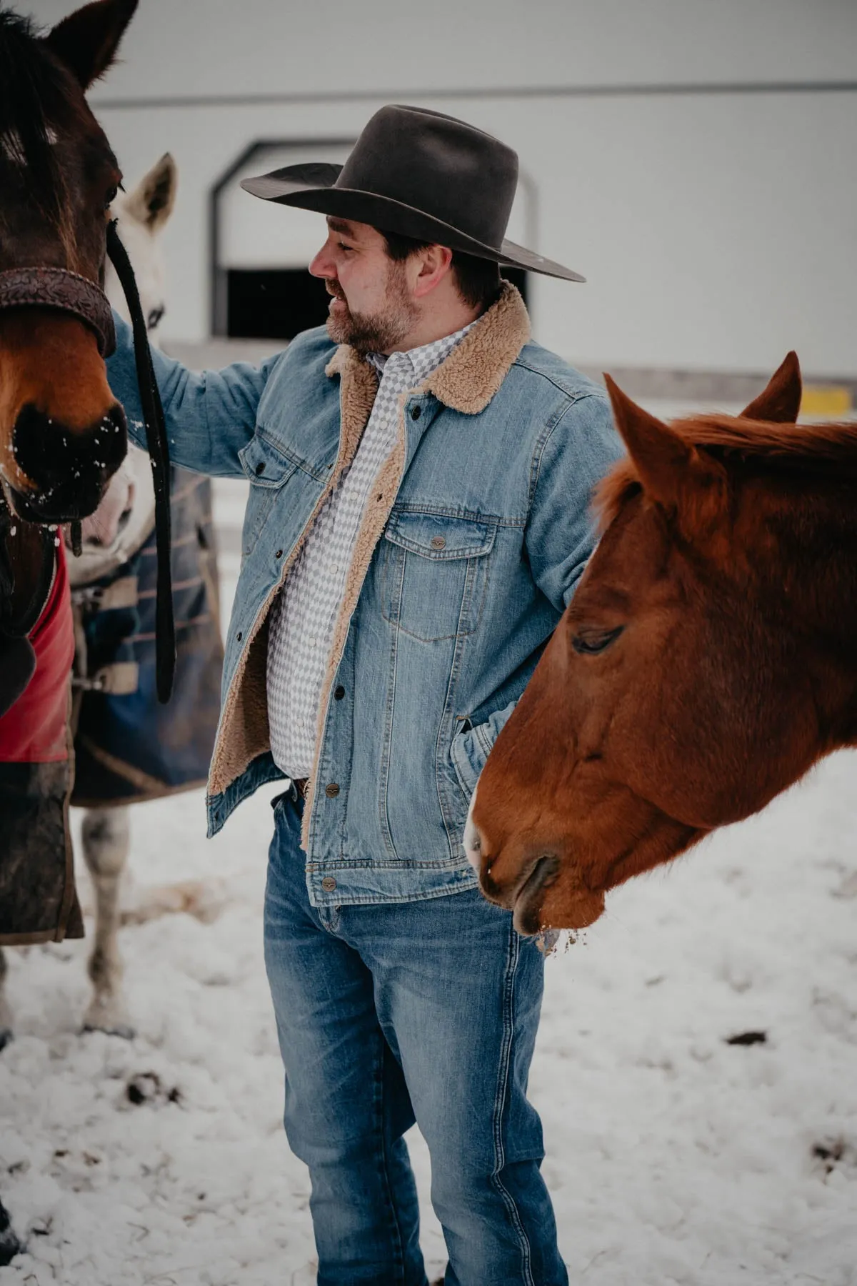 Men's Sherpa Lined Denim Jacket by Kimes Ranch (L & XL Only)