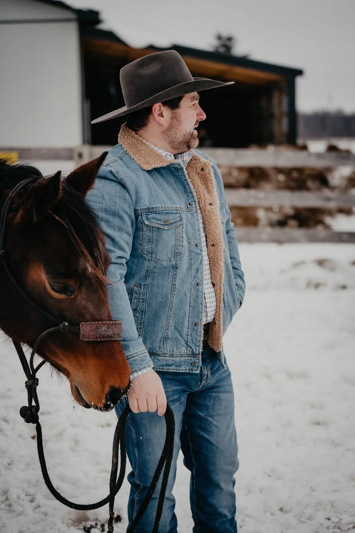 Men's Sherpa Lined Denim Jacket by Kimes Ranch (L & XL Only)