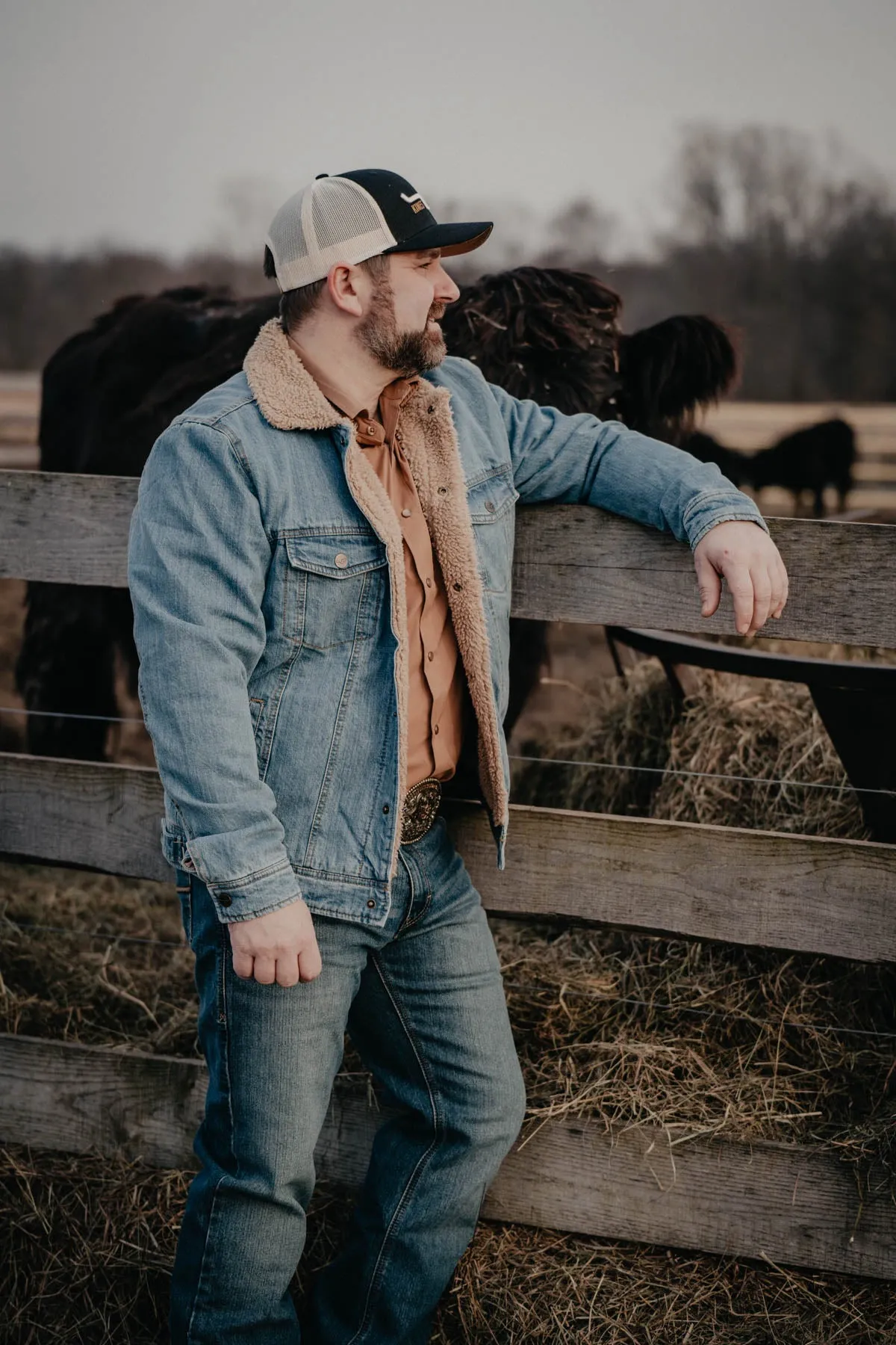 Men's Sherpa Lined Denim Jacket by Kimes Ranch (L & XL Only)