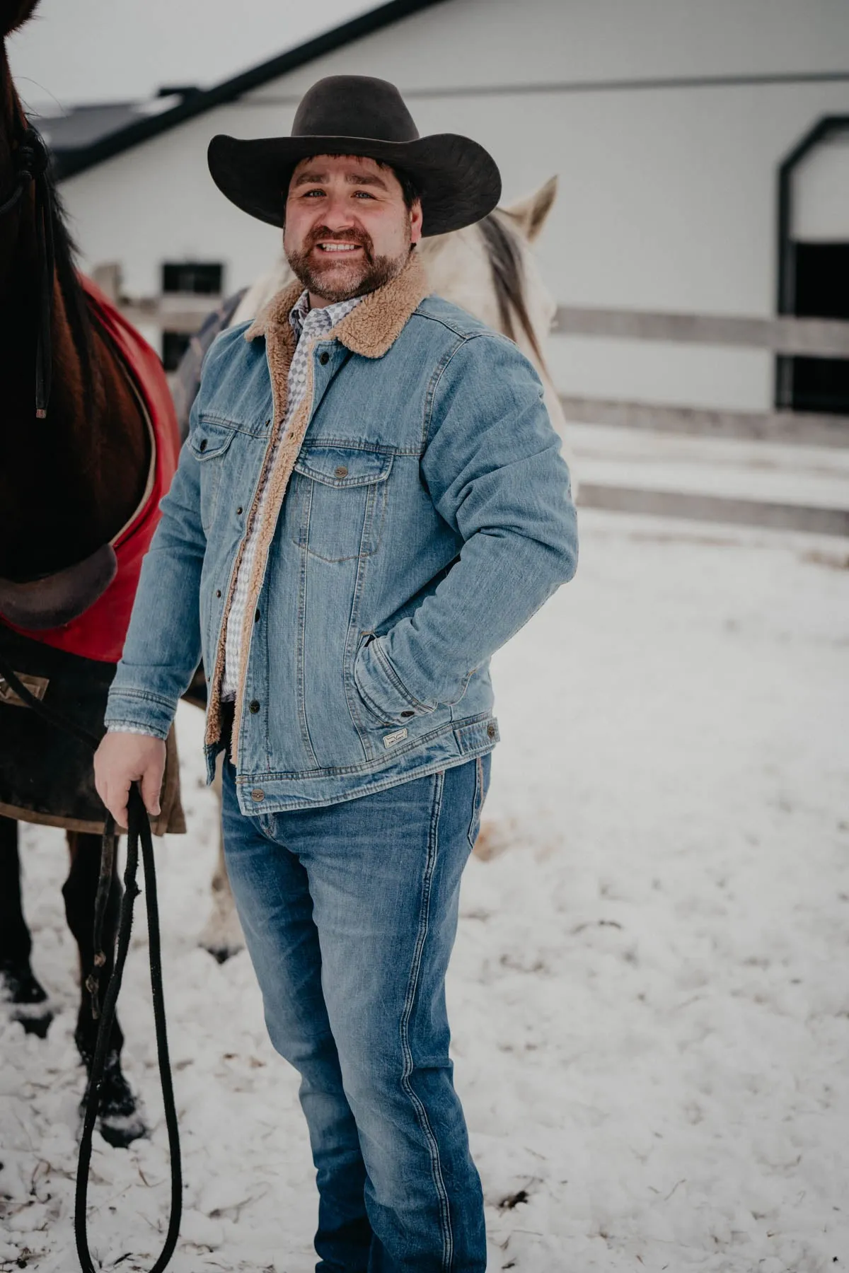 Men's Sherpa Lined Denim Jacket by Kimes Ranch (L & XL Only)