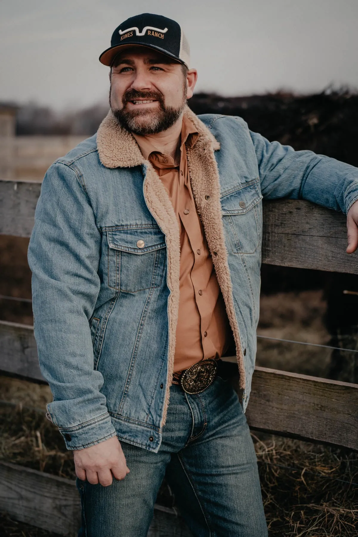 Men's Sherpa Lined Denim Jacket by Kimes Ranch (L & XL Only)