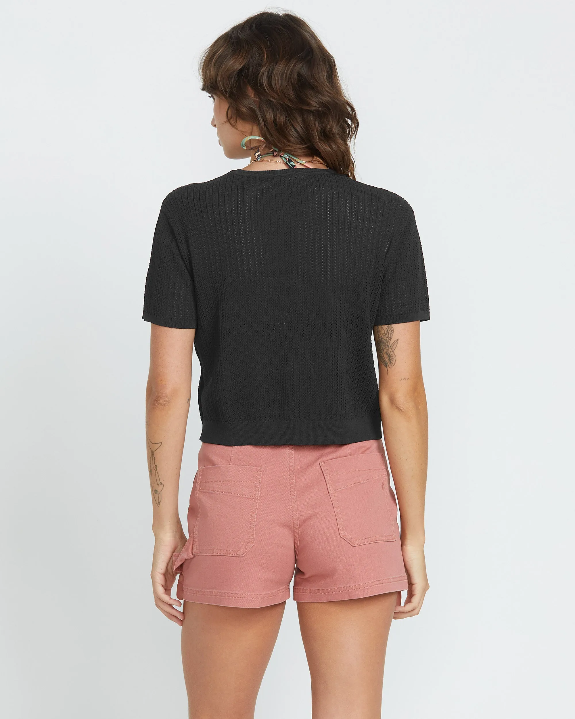 Meshy Beach T-shirt - BLACK