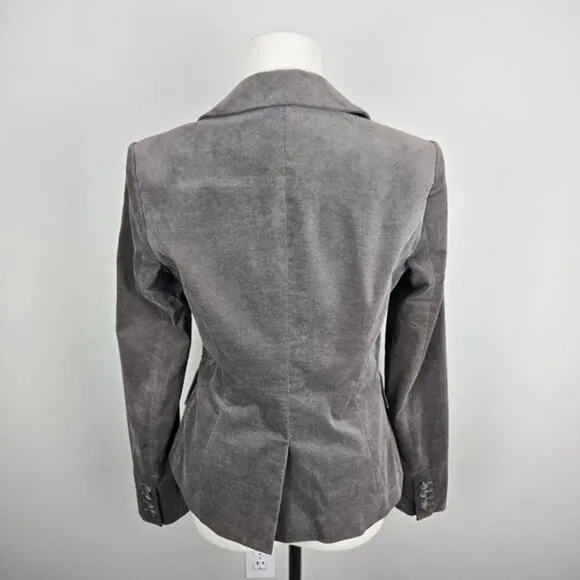 Mexx Gray Velvet Single Breasted Blazer Size 12 UK