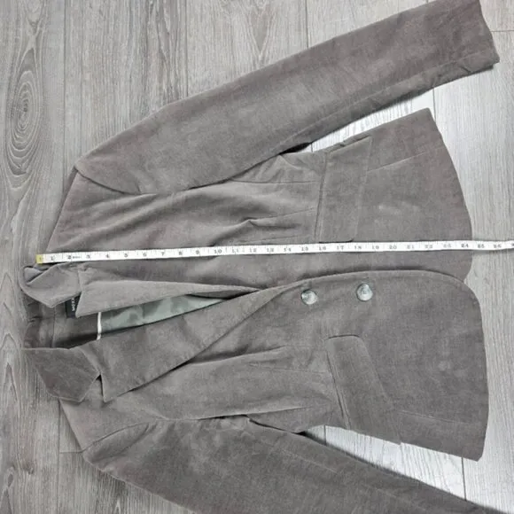 Mexx Gray Velvet Single Breasted Blazer Size 12 UK