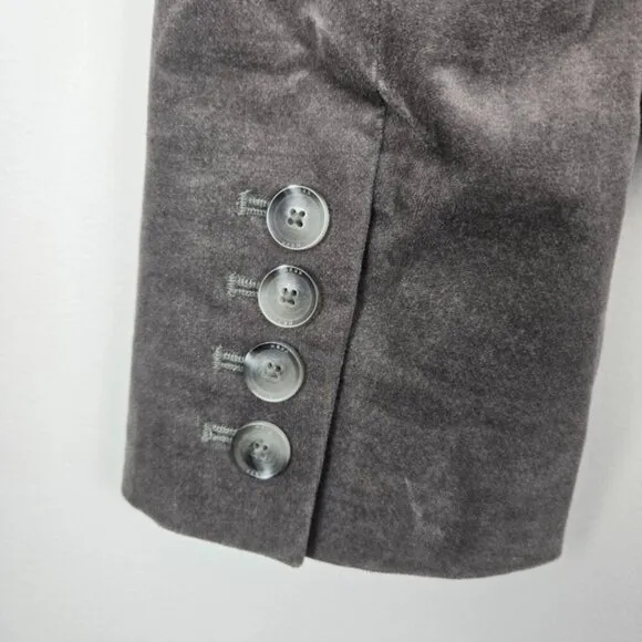 Mexx Gray Velvet Single Breasted Blazer Size 12 UK