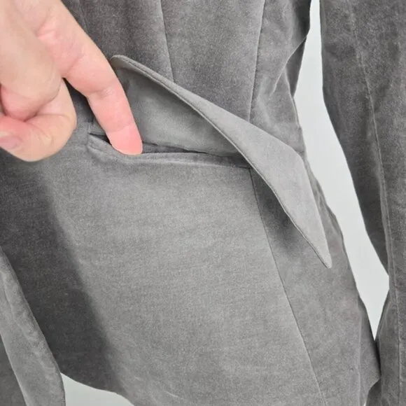 Mexx Gray Velvet Single Breasted Blazer Size 12 UK