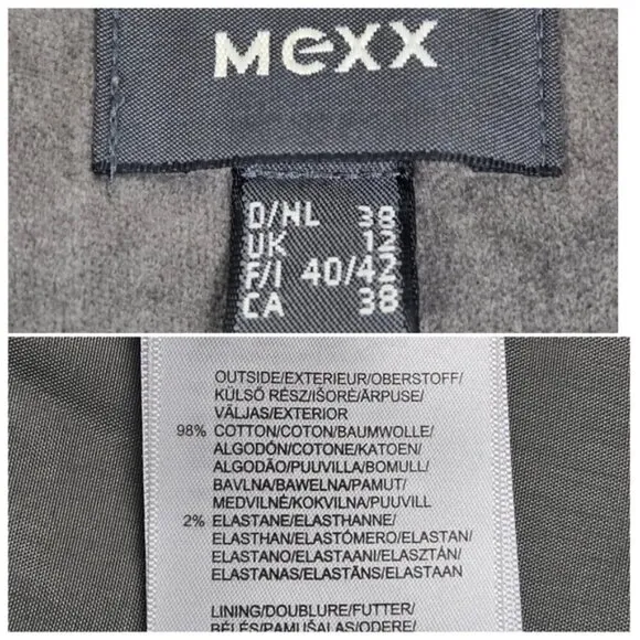 Mexx Gray Velvet Single Breasted Blazer Size 12 UK