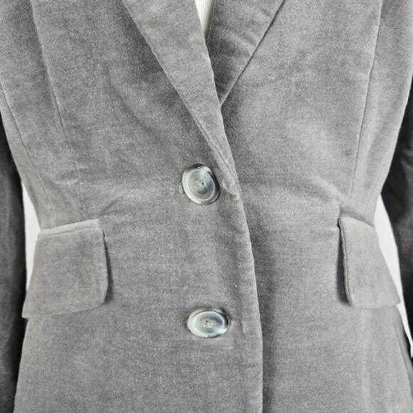 Mexx Gray Velvet Single Breasted Blazer Size 12 UK