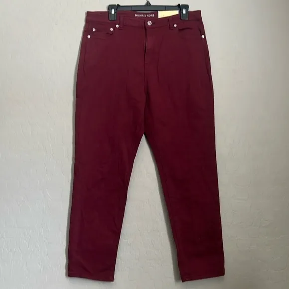 MICHAEL Michael Kors Plus Size Super Stretch High-Rise Pants in Merlot