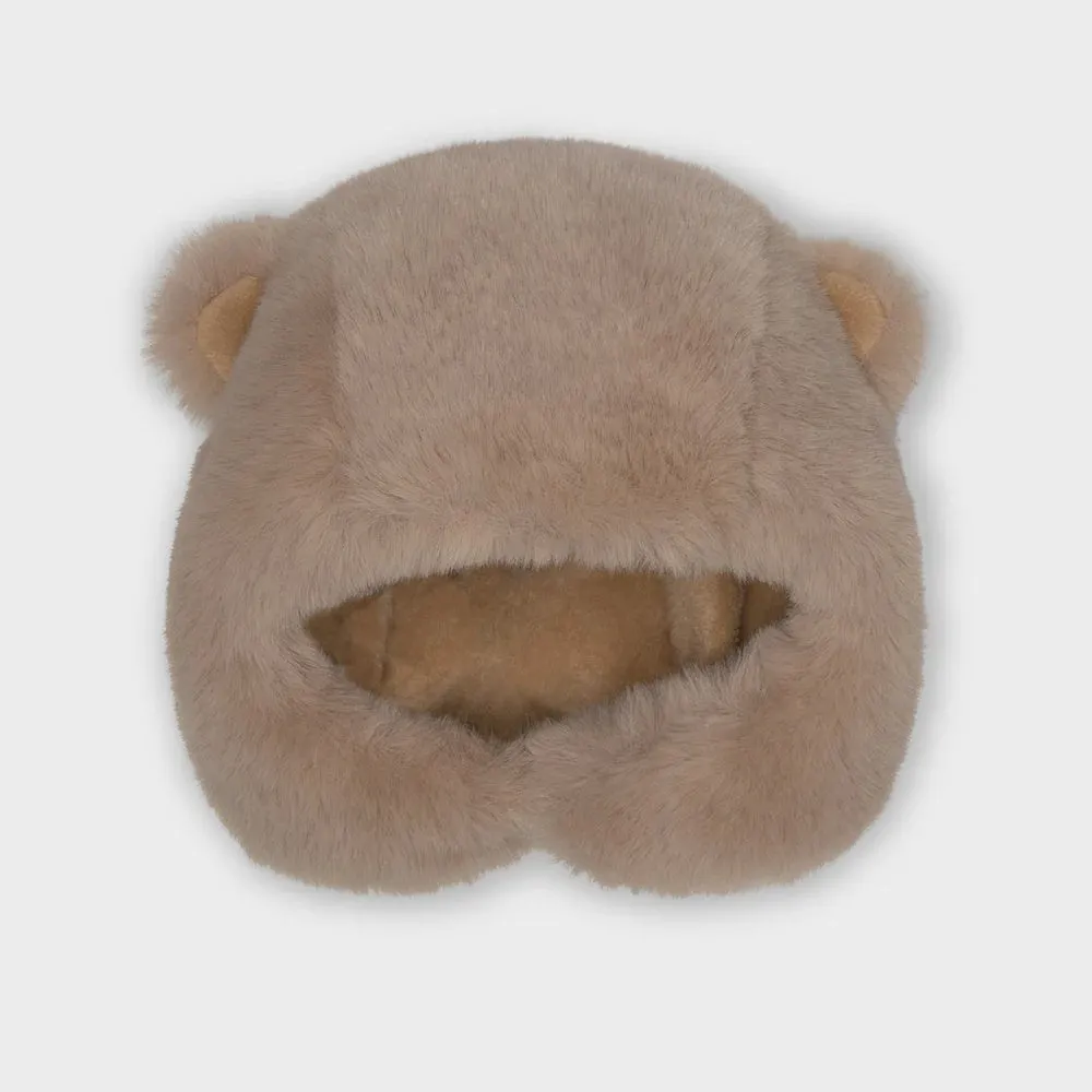 MINI A TURE - Lien Fleece Lined Winter Hood - Grey Brown