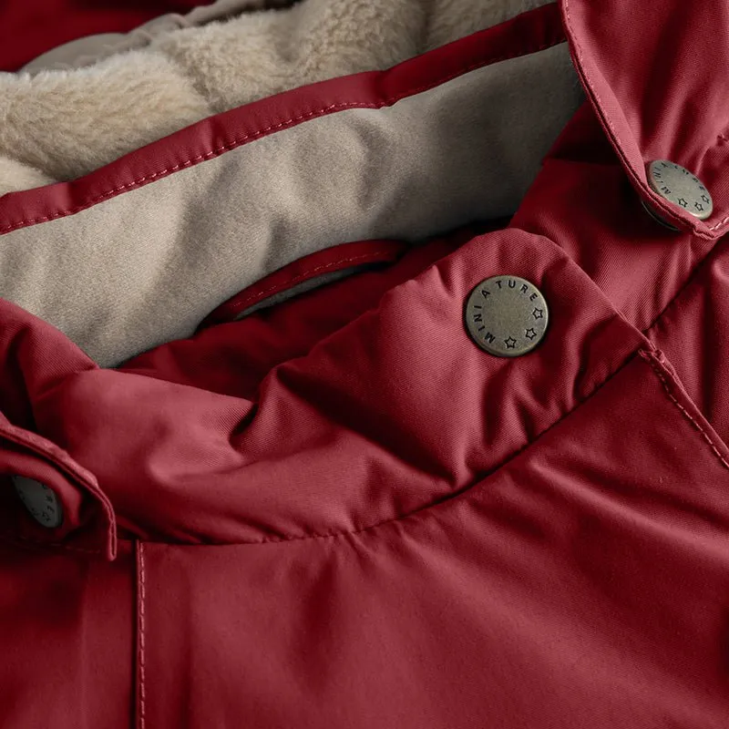 Mini A Ture - Wang fleece lined winter jacket - Red merlot