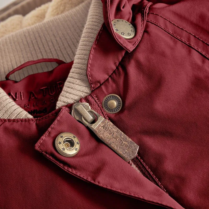 Mini A Ture - Wang fleece lined winter jacket - Red merlot