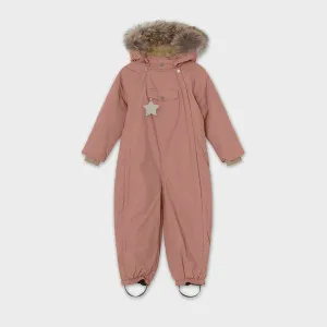 MINI A TURE - Wisti Fleece Lined Snowsuit Faux Fur - Wood Rose