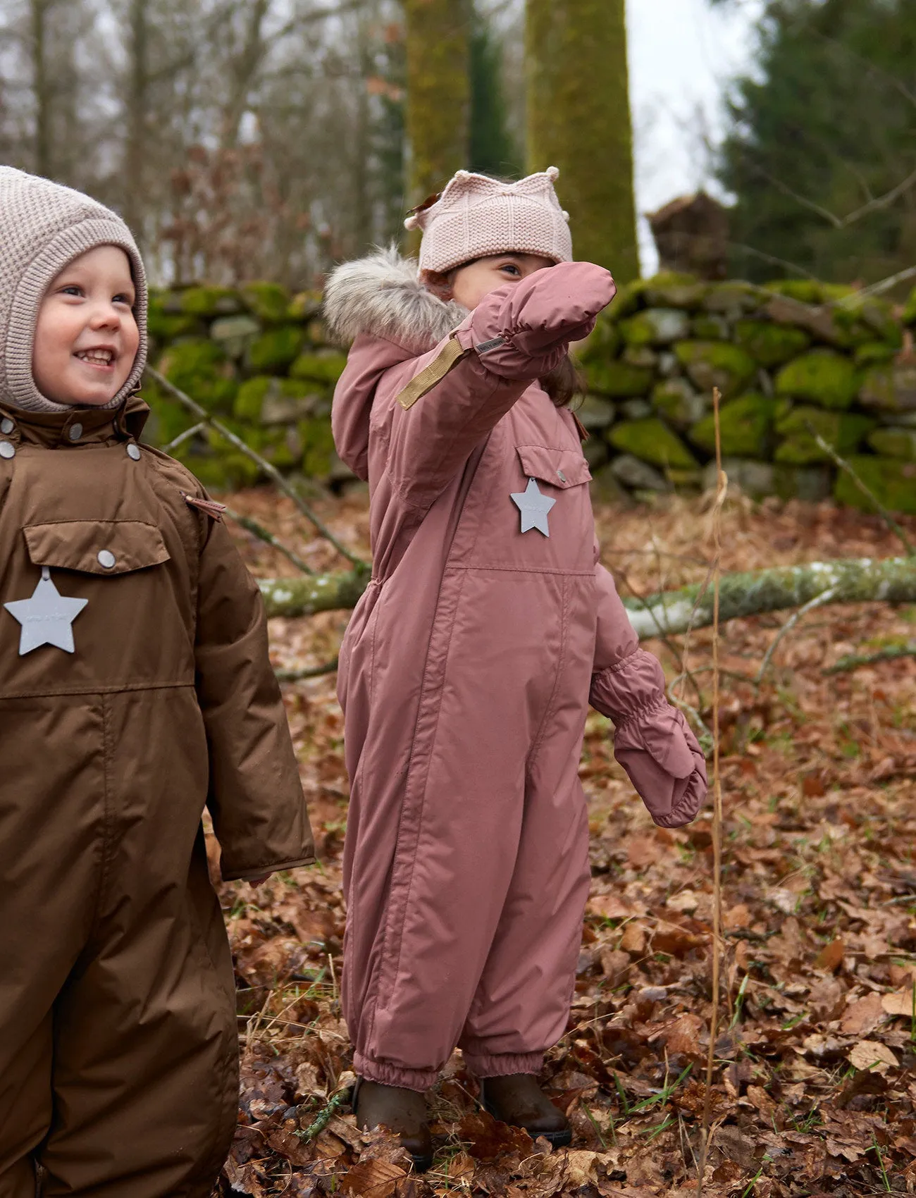 MINI A TURE - Wisti Fleece Lined Snowsuit Faux Fur - Wood Rose