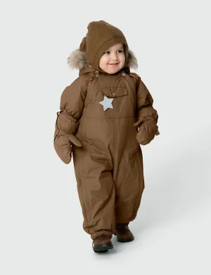 MINI A TURE - Wisti Fleece Lined Snowsuit Faux Fur  - Wood