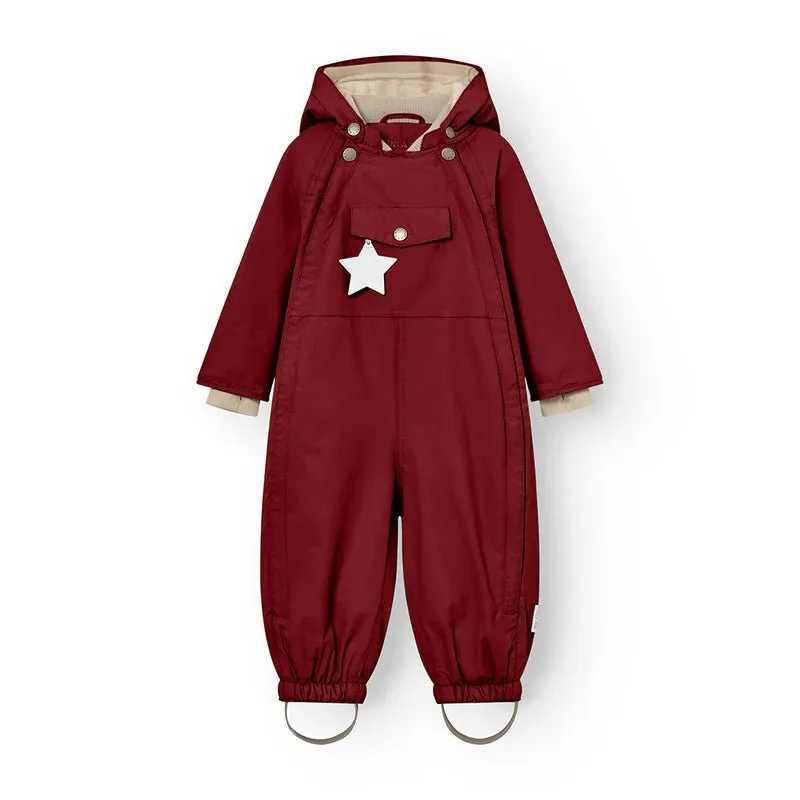 Mini A Ture - Wisti fleece lined snowsuit - Red merlot