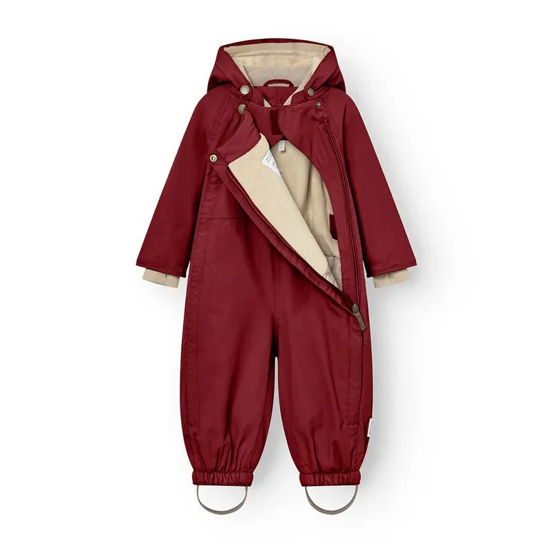Mini A Ture - Wisti fleece lined snowsuit - Red merlot