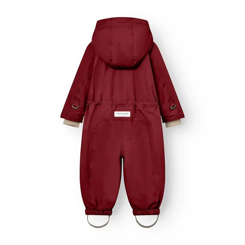 Mini A Ture - Wisti fleece lined snowsuit - Red merlot