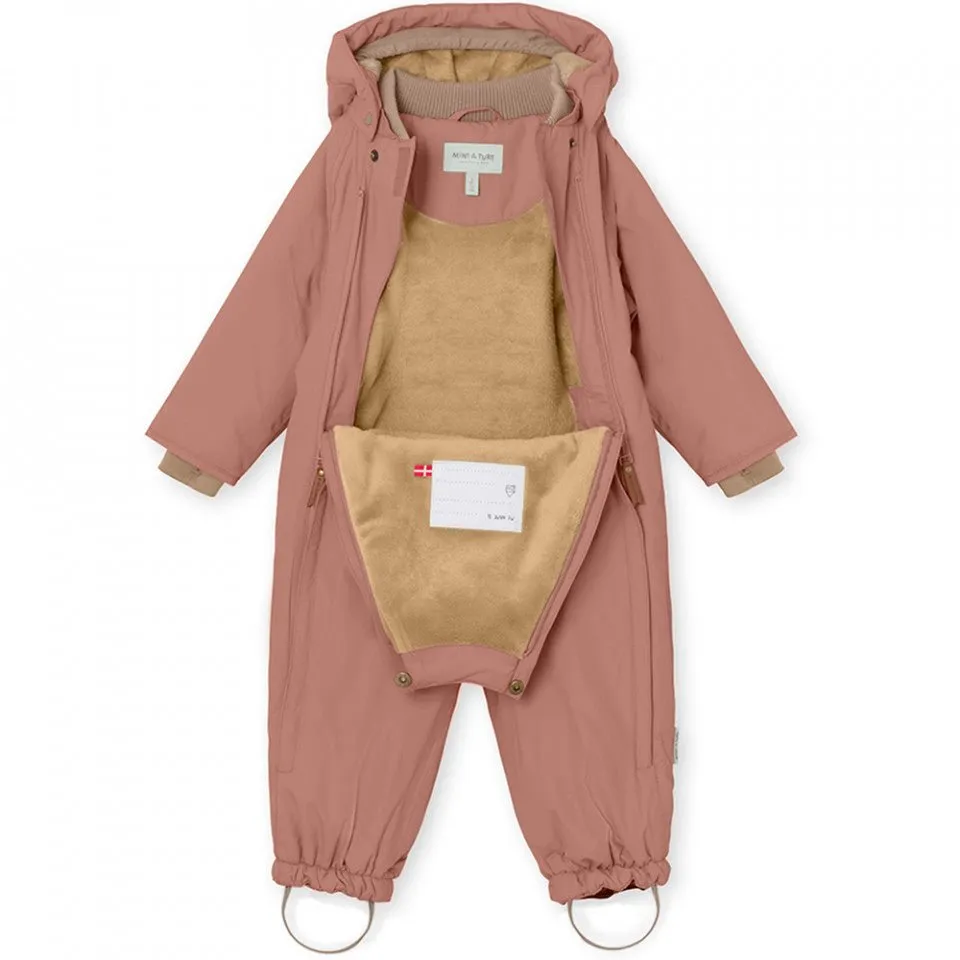 Mini A Ture - Wisti fleece lined snowsuit - Wood Rose