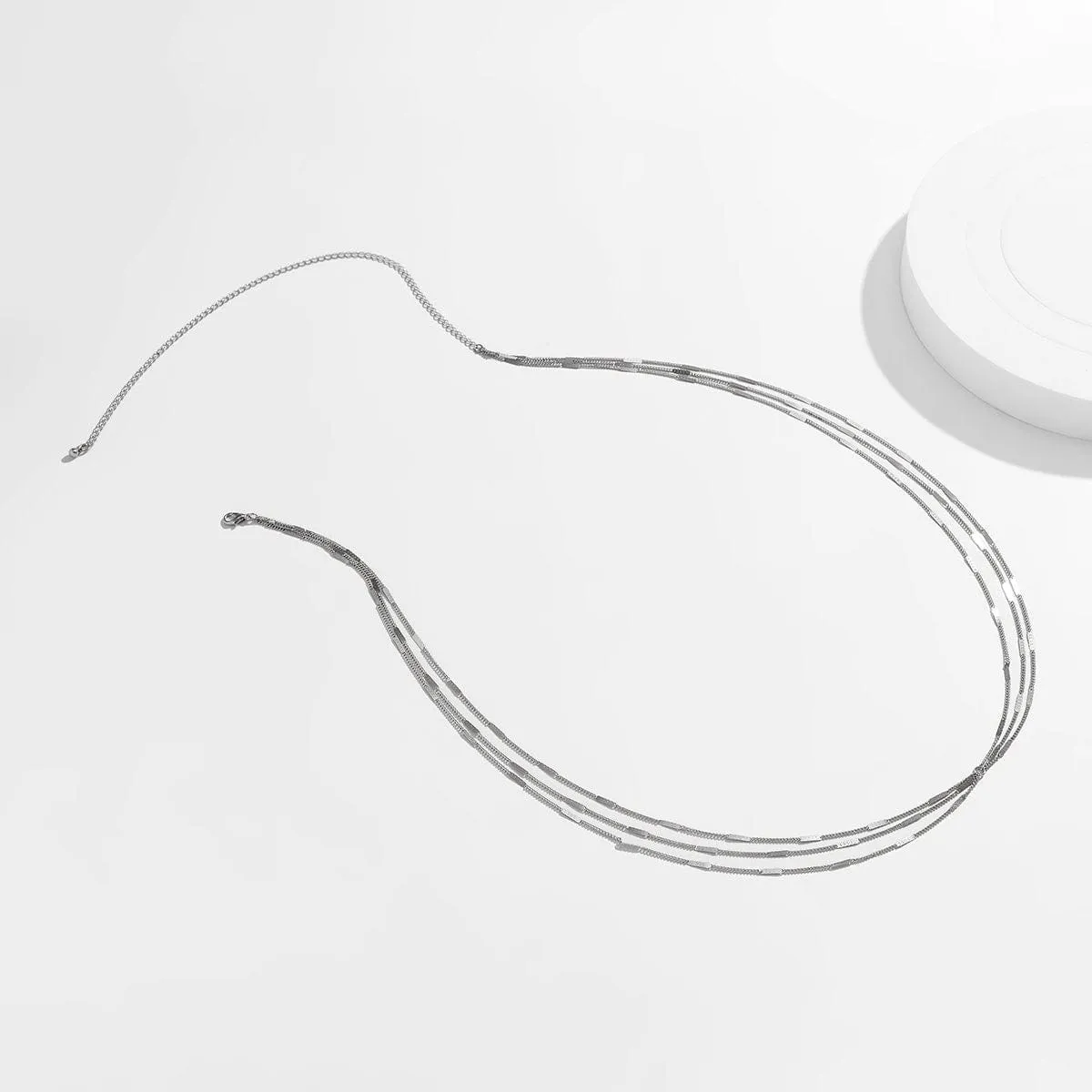 Minimalist Gold Silver Tone Layered Belly Chain
