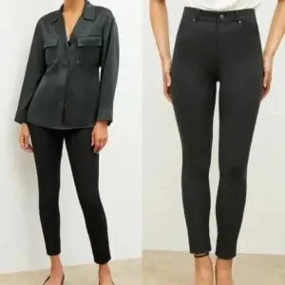 MM Lafleur Sammataro Jean Pants Ankle Stretch Black Minimalist Sz 8 #SMS1BLK NWT