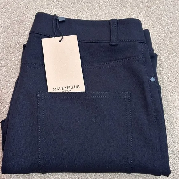 MM Lafleur Sammataro Jean Pants Ankle Stretch Black Minimalist Sz 8 #SMS1BLK NWT