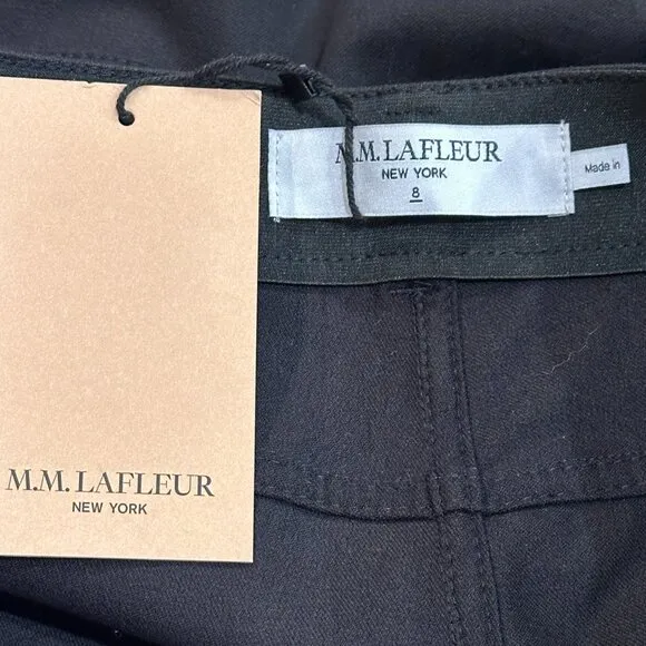 MM Lafleur Sammataro Jean Pants Ankle Stretch Black Minimalist Sz 8 #SMS1BLK NWT